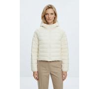 Steppjacke CALVIN KLEIN "ULW SHORT CK PACKABLE PUFFER JAC", Damen, Gr. S, weiß (tofu), Web, Obermaterial: 100% Polypropylen, unifarben, taillenbedeckt, Raglanärmel eingefasste Kante, Jacken Steppjacke