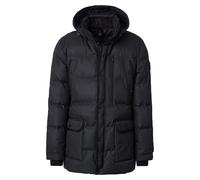 Steppjacke CASAMODA "CASAMODA Steppjacke mit Kapuze uni", Herren, Gr. L, schwarz (grauschwarz), 100% Polyester, Jacken Steppjacke (77951221-L) grauschwarz