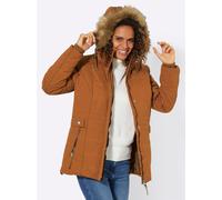 Steppjacke CASUAL LOOKS, Damen, Gr. 24, braun (cognac), 50% Polyester, 37% Baumwolle, 13% Polyamid, Kunstpelz:80% Polyacryl, 20% Polyester, unifarben, Jacken Steppjacke (90061202-24) cognac