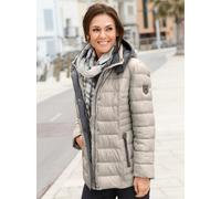Steppjacke CASUAL LOOKS, Damen, Gr. 26, grau (naturstein), 100% Polyester, gemustert, mehrfarbig, unifarben, figurumspielend, Jacken Steppjacke (82312553-26) naturstein