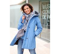 Steppjacke CASUAL LOOKS, Damen, Gr. 40, blau (mittelblau, steingrau), 100% Polyester, Besatz:100% Polyester, gemustert, mehrfarbig, unifarben, Jacken Steppjacke (62812226-40) mittelblau, steingrau