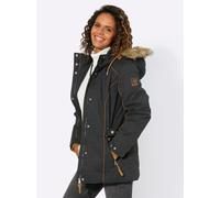 Steppjacke CASUAL LOOKS, Damen, Gr. 42, schwarz, 50% Polyester, 37% Baumwolle, 13% Polyamid, Kunstpelz:80% Polyacryl, 20% Polyester, unifarben, Jacken Steppjacke (84049155-42) schwarz
