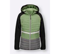 Steppjacke CASUAL LOOKS, Damen, Gr. 44, schwarz, eucalyptus, 100% Polyester, gemustert, mehrfarbig, Jacken Steppjacke (31703951-44) schwarz, eucalyptus