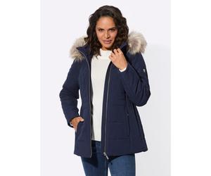 Steppjacke CASUAL LOOKS, Damen, Gr. 46, blau (marine), 100% Polyester, Fellimitat:63% Polyacryl, 24% Polyester, 13% Modacryl, Wattierung:100% Polyester, Jacken Steppjacke (59646727-46) marine