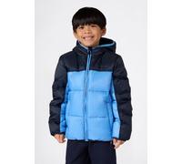 Steppjacke CHAMPION "Colorblock Outdoor Hooded Jacket", Jungen, Gr. L (152/158), blau (ibb, nny), Steppware, Obermaterial: 100% Polyamid, Basic hüftbedeckend, elastischer Bund, Jacken Steppjacke, mit