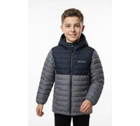Steppjacke COLUMBIA "Powder Lite II Hooded Jacket", Jungen, Gr. M (140/146), schwarz (city grau, schwarz), Web, Obermaterial: 100% Polyester. Wattierung: 100% Polyester, normal, hoch geschlossener Aus