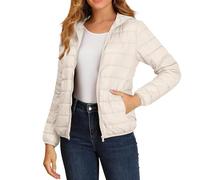 Steppjacke Damen Leicht Große Größen mit Kapuze Winter Steppmantel Kurz Übergang Stepp Jacken Damen mit Zip Taschen Leicht Daunenjacke Outdoor Dünn Übergröße Puffer Jacke Winter Crop Winterjacke