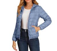 Steppjacke Damen Leicht Große Größen mit Kapuze Winter Steppmantel Kurz Übergang Stepp Jacken Damen mit Zip Taschen Leicht Daunenjacke Outdoor Dünn Übergröße Puffer Jacke Winter Crop Winterjacke