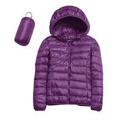 Steppjacke Damen Leichte Packbare Daunenjacke Lightweight ÜBergangsjacke Mit Kapuze GefüTtert Warme Pufferjacke Mit Taschen FüR Frauen Freizeit Federleichte DüNne Jacke Herbstjacke Winterjacke