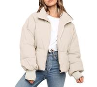 Steppjacke Damen Leichte Packbare Daunenjacke Winterjacke Taschen Übergangsjacke Stehkragen Vintage Wintermantel Winterparka Kurz Teenager Warme Pufferjacke Outdoor Freizeit Wandern Wanderjacke