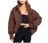 Steppjacke Damen Leichte Packbare Daunenjacke Winterjacke Taschen Übergangsjacke Stehkragen Vintage Wintermantel Winterparka Kurz Teenager Warme Pufferjacke Outdoor Freizeit Wandern Wanderjacke