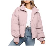 Steppjacke Damen Leichte Packbare Daunenjacke Winterjacke Taschen Übergangsjacke Stehkragen Vintage Wintermantel Winterparka Kurz Teenager Warme Pufferjacke Outdoor Freizeit Wandern Wanderjacke