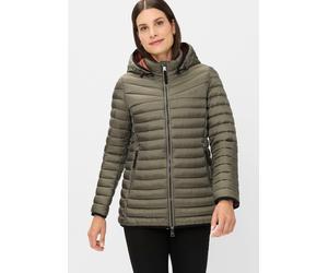 Steppjacke FUCHS SCHMITT "Steppjacke", Damen, Gr. 48, oliv, Web, Obermaterial: 100% Polyamid, unifarben, regular fit normal, Rundhals, eingesetzt gerader Abschluss, Jacken Steppjacke, mit abnehmbarer