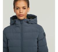 Steppjacke G-STAR "Foundation Padded Long", Damen, Gr. S (36), grau (india ink), Web, Obermaterial: 100% Polyester, unifarben, casual, regular fit, Langarm eingefasste Kante, Jacken, leicht tailliert,