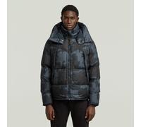 Steppjacke G-STAR "G-Whistler Padded Hooded 2.0", Herren, Gr. L, india ink forest camo, Web, Obermaterial: 100% Polyester, gemustert, regular fit normal, hoch geschlossener Ausschnitt, elastischer Bun