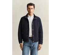 Steppjacke GANT "CLASSIC QUILTED JACKET", Herren, Gr. L, blau (evening blau), Web, Obermaterial: 100% Polyester, unifarben, regular fit normal, Rundhals, eingesetzt abgesteppte Kante, Jacken Steppjack