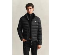 Steppjacke GANT "LIGHT DOWN JACKET", Herren, Gr. XL, schwarz, Web, Obermaterial: 100% Polyester. Futter: 100% Polyester. Wattierung: 90% Daunen, 10% Federn, unifarben, regular fit normal, Rundhals, ei