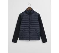 Steppjacke GANT "MIXED MEDIA", Herren, Gr. 3XL, evening blau, Web, Obermaterial: 100% Polyester, regular fit, Jacken Steppjacke, Ärmel aus Strick, regular fit, Stehkragen (55342964-XXXL) evening blau