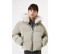 Steppjacke GARCIA, Mädchen, Gr. 128/134, grün (soft sage), Web, Obermaterial: 55% Polyethylen, 45% Polyester. Futter: 100% Polyester, unifarben, regular fit taillenbedeckt, elastischer Bund, Jacken St