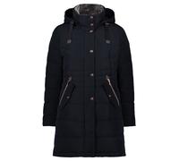 Steppjacke GIL BRET, Damen, Gr. 44, blau (schwarz navy), Web, Obermaterial: 100% Polyester, unifarben, casual, figurbetont kniefrei, Rundhals, Langarm, Jacken, mit abnehmbarer Kapuze (11756025-44) sch