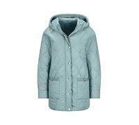 Steppjacke GOLDNER "Kurzgröße Stilvolle Übergangsjacke mit Kapuze", Damen, Gr. 23, grün (graugrün), Obermaterial: 100% Polyamid PA., weit, Jacken Steppjacke, Bänder an der Innseite der Knopfleiste (43