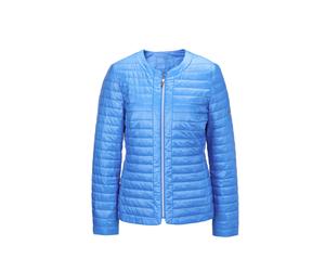 Steppjacke GOLDNER "Steppjacke in zart glänzender Qualität", Damen, Gr. 42, blau (azurblau), Obermaterial: 100% Polyamid PA., Sonstiges, Jacken Steppjacke, mit Reißverschluss und Eingrifftaschen (9828
