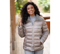 Steppjacke HEINE, Damen, Gr. 42, taupe, 55% Polyester, 45% Polyamid, Fellimitat:100% Polyester, Wattierung:100% Polyester, Jacken Steppjacke (15616407-42) taupe