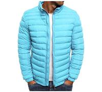 Steppjacke Herren Übergangsjacke Winterjacke ohne Kapuze Winddichte Jacke Herrenjacke Männer Warm Sweatjacke Windjacke Winterjacke Daunenjacken für Herren Outdoorjacke Sportjacke Hellblau M