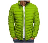 Steppjacke Herren Übergangsjacke Winterjacke ohne Kapuze Winddichte Jacke Herrenjacke Männer Warm Sweatjacke Windjacke Winterjacke Daunenjacken für Herren Outdoorjacke Sportjacke Grün 3XL