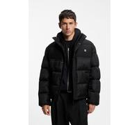 Steppjacke HUGO "Baltos", Herren, Gr. XL, schwarz (schwarz001), Web, Obermaterial: 100% Polyester, kariert, regular fit normal, hoch geschlossener Ausschnitt, elastischer Bund, Jacken Steppjacke, mit 