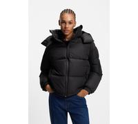 HUGO Wasserabweisende Steppjacke mit abnehmbarer Kapuze - Style Farida-1_B, 50546393 Schwarz S