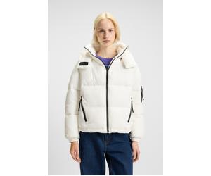 Steppjacke HUGO BLUE "Farida", Damen, Gr. XL, natural 102, Web, Obermaterial: 100% Polyamid, unifarben, relaxed fit hüftlang, hoch geschlossener Ausschnitt, elastischer Bund, Jacken Steppjacke, im Rel
