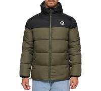 Steppjacke INDICODE "INAlanin", Herren, Gr. L, grün (army), Web, Obermaterial: 100% Polyester, colorblocking, regular fit, Jacken Steppjacke (18628760-L) army