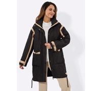 Steppjacke INSPIRATIONEN, Damen, Gr. 42, schwarz, camel, 100% Polyester, Einsatz:100% Polyester, Wattierung:100% Polyester, unifarben, Jacken Steppjacke (94277754-42) schwarz, camel