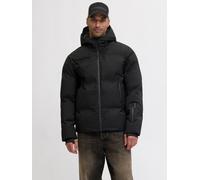 Steppjacke JACK & JONES "JCOFUSION TECHNICAL PUFFER JACKET SN", Herren, Gr. XL, schwarz, Web, Obermaterial: 100% Polyester, unifarben, regular fit, Rippbündchen, Jacken Steppjacke (28463234-XL) schwar