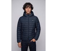 Steppjacke JACK & JONES "JJELVIS LIGHT PUFFER HOOD", Herren, Gr. L, blau (navy blazer), Web, Obermaterial: 100% Polyester, unifarben, regular fit normal, Jacken Steppjacke, Kunstfaser, regular fit (85