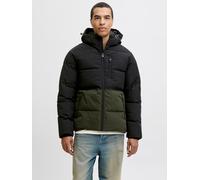 Steppjacke JACK & JONES "JJEOWEN PUFFER SN", Damen, Gr. S, schwarz (rosin detail:schwarz blocking), Web, Obermaterial: 100% Polyester, colorblocking, regular fit, Rippbündchen, Jacken Steppjacke (4073