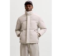 Steppjacke JACK & JONES "JJESOHO PUFFER COLLAR AW26 SN", Herren, Gr. XL, beige (dove), Web, Obermaterial: 100% Polyester, unifarben, regular fit normal, Bündchen, Jacken Steppjacke, Kunstfaser, regula