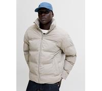 Steppjacke JACK & JONES "JJESOHO PUFFER COLLAR SN", Herren, Gr. S, grau (dove), Web, Obermaterial: 100% Polyester, unifarben, regular fit, Rippbündchen, Jacken Steppjacke (76211367-S)