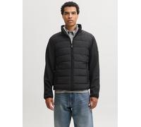 Steppjacke JACK & JONES "JJETATE HYBRID JACKET", Herren, Gr. XS, schwarz, Web, Obermaterial: 100% Polyester, unifarben, regular fit normal, ohne Ausschnitt, gerader Abschluss, Jacken Steppjacke, Kunst
