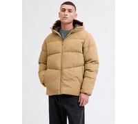 Steppjacke JACK & JONES "JJGLOBAL PUFFER JACKET", Herren, Gr. M, braun (elmwood), Web, Obermaterial: 100% Polyester, unifarben, regular fit normal, Jacken (13394421-M) elmwood