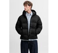 Steppjacke JACK & JONES "JJKAITO PUFFER JACKET BF", Herren, Gr. L, schwarz (schwarz detail:with print), Web, Obermaterial: 100% Polyester, bedruckt, regular fit normal, Bündchen, Jacken Steppjacke (94