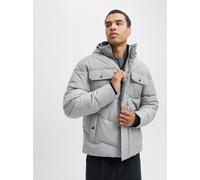 Steppjacke JACK & JONES "JJMORGAN PUFFER JACKET", Herren, Gr. S, grau (light grau melange), Web, Obermaterial: 100% Polyester, meliert, regular fit normal, Jacken Steppjacke (45660266-S) light grau me