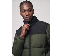 Steppjacke JACK & JONES "JJRAZE COLLAR STAND PUFFER", Herren, Gr. M, rosin detail:schwarz blocking, Web, Obermaterial: 100% Polyester, regular fit normal, elastischer Bund, Jacken Steppjacke, Kunstfas