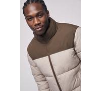 Steppjacke JACK & JONES "JJRAZE COLLAR STAND PUFFER", Herren, Gr. M, string detail:cocoa blocking, Web, Obermaterial: 100% Polyester, regular fit normal, elastischer Bund, Jacken Steppjacke, Kunstfase