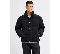 Steppjacke JACK & JONES "JORGREENE CORDUROY PUFFER JACKET", Herren, Gr. XXL, schwarz, Web, Obermaterial: 100% Polyester, unifarben, regular fit, Rippbündchen, Jacken Steppjacke (24969351-XXL) schwarz