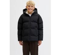Steppjacke JACK & JONES JUNIOR "JJESOHO PUFFER HOOD SN JNR", Jungen, Gr. 140, schwarz, Web, Obermaterial: 100% Polyester, unifarben, regular fit normal, Jacken Steppjacke (24276350-140) schwarz