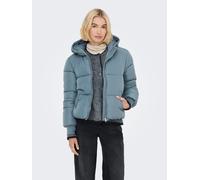 Steppjacke JDY "JDYNEWERICA LIFE SHORT HOOD JKT OTW NOOS", Damen, Gr. S, stormy weather detail:silber zipper, Web, Obermaterial: 100% Polyester, unifarben, Jacken Steppjacke (12513066-S)