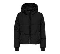 Steppjacke JDY "JDYNEWERICA LIFE SHORT HOOD JKT OTW NOOS", Damen, Gr. XL, schwarz detail:detail sliver zipper, Web, Obermaterial: 100% Polyester, unifarben, Jacken Steppjacke (72899448-XL)