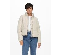Steppjacke JDY "JDYNEWERICA LIFE SHORT PADD JKT OTW NOOS", Damen, Gr. M, grau (moonbeam detail:silber zipper), Web, Obermaterial: 100% Polyester, unifarben, Jacken Steppjacke (50453114-M) moonbeam det